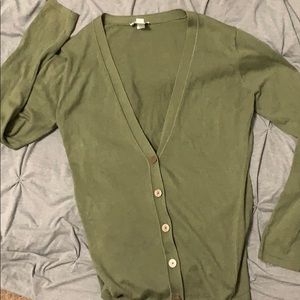 Green cardigan button up soft